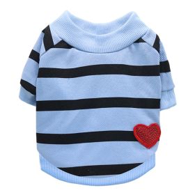 Jarre Aero Bull Pug Puppy Clothes Teddy Milk Cat Pet Spring And Summer Thin Small Dog Puppy (Option: Blue-XL)